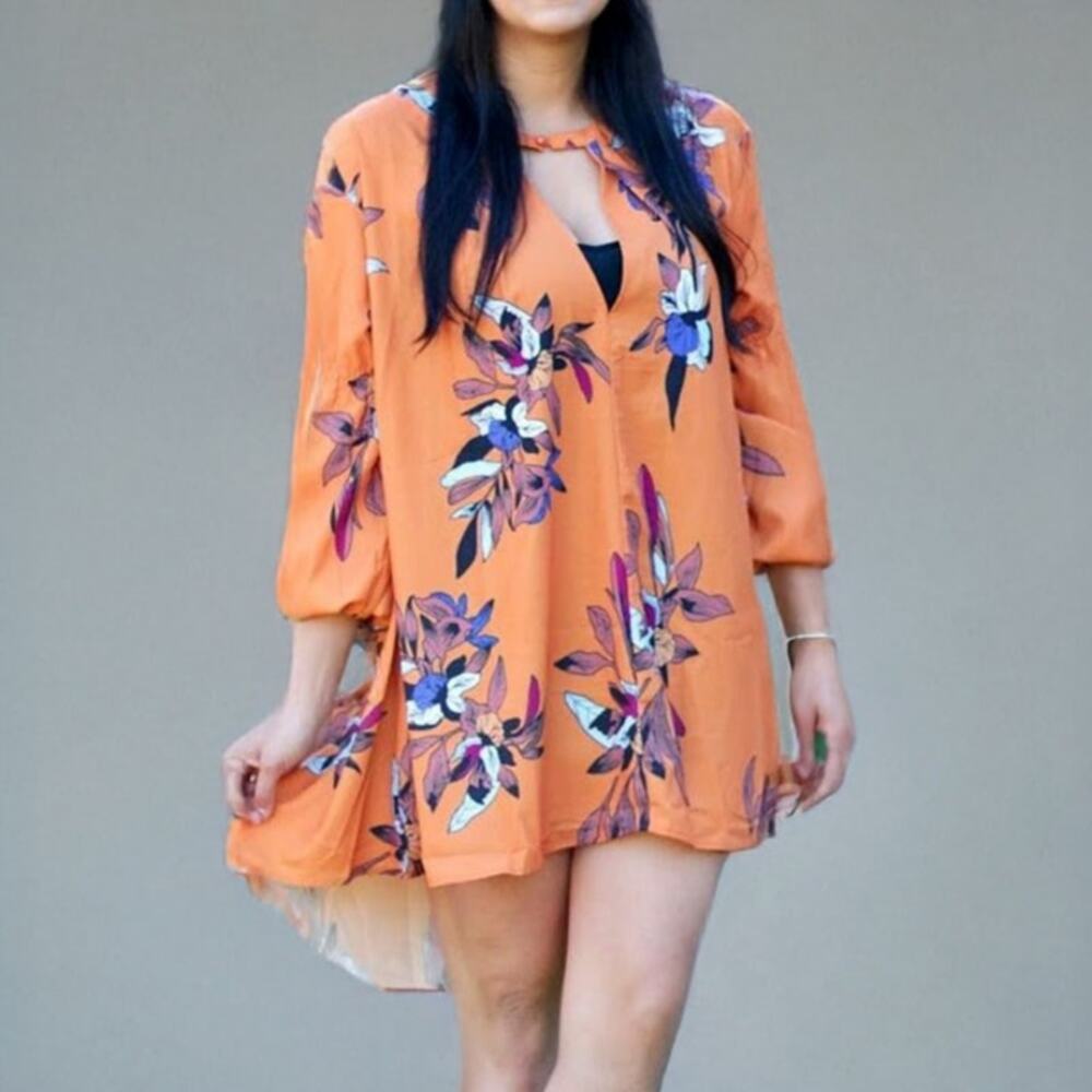 Colorful Vibrant Flowy Oversized Dress Tunic Sz Medium